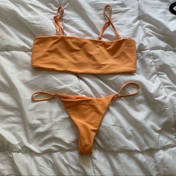 Frankie’s Bikinis Scarlett Ribbed Top in Sunrise - Picture 7 of 11